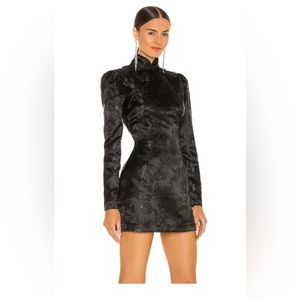 Sau Lee Jacquard Dress in black